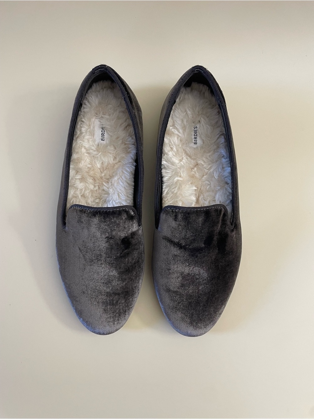 BIRDIES Starling Brown Velvet W/ Faux Sherpa Fur Lined Loafers, Size 8